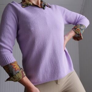 Great vintage 90s Duna hand‎ loomed lilac knit top